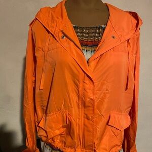 Orange Hooded Women's Jacket
